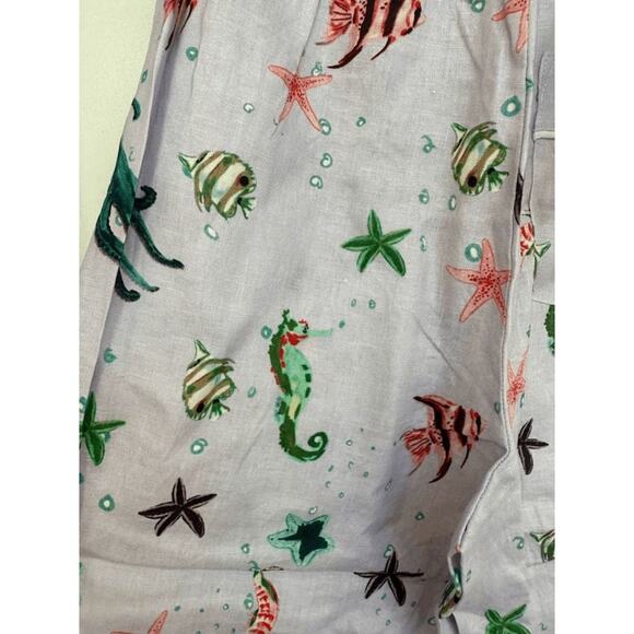 NWT Hill House Sea Creatures Linen Purple Wide Leg The Skylar Pants Size S - Picture 6 of 7
